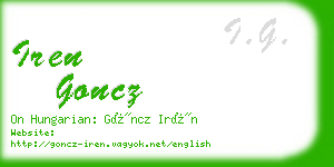 iren goncz business card